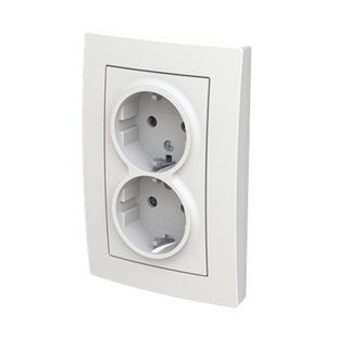 Розетка 2-на з з/к 16А та шторкою, ABB, ZONI (білий матовий), 5522T-C03458 240 2CHT223458C4240 фото
