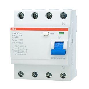 Дифференциальное реле (УЗО) ABB F204AC-63/0,03 F200 2CSF204001R1630 фото