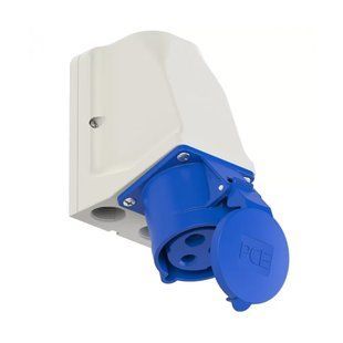 Розетка настінна комбо 16А/400V/3P+E/IP44+1GS, PCE 9214-6 9214-6 фото