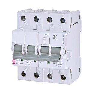Дифавтомат ETI 3p+N C 32/0,03 тип AC (6kA) KZS-4M 2174027 фото