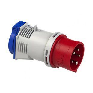 Кабельный соединитель, адаптер (CEE 16A 3P+N+E &ndash; Schuko 16A 2P+E) IP44, PCE 9433020 9433020 фото