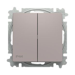 Вимикач 2-ний прохідний IP44, ABB, ZONI (лілово-сірий матовий), 3559T-A52940 244 2CHT595294A6244 фото