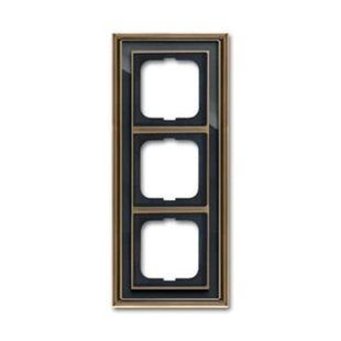 Pамка 3 поста Dynasty, античная латунь/антрацит 1723-845-500, ABB 2CKA001754A4587 фото