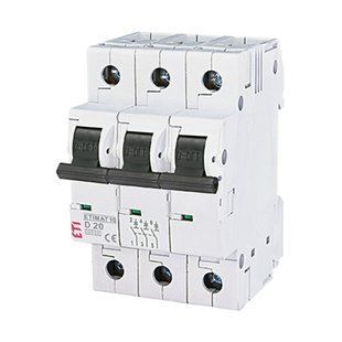 Автоматичний вимикач ETI 3p D 20А (10 kA) ETIMAT 10 2155717 фото