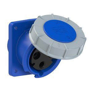 Розетка внутреннего монтажа наклонная 63А 230V 3P IP67 100x112, PCE 433-6 433-6 фото