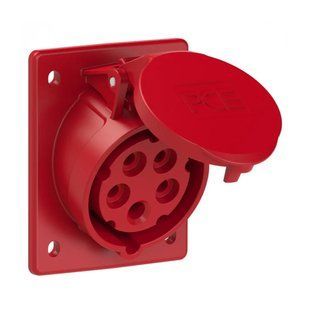 Розетка внутреннего монтажа наклонная 16A 400V 5P IP44 80x97, PCE 415-6tt 415-6tt фото