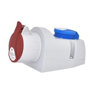 Розетка комбінована (силовий роз'єм) EZCZ-S-1653 IP44 (16A, 400V/230V, 3P+N+PE / EE 16S Schuko), ETI 4482051 фото