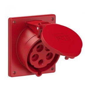 Розетка внутреннего монтажа наклонная 32A 400V 5P IP44 87x97, PCE 425-6f8 425-6f8 фото