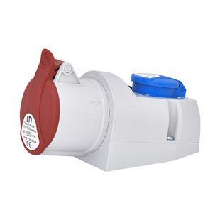 Розетка комбінована (силовий роз'єм) EZCZ-S-3253 IP44 (32A, 400V/230V, 3P+N+PE / EE 16S Schuko), ETI 4482053 фото