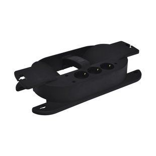Блок розеток 3-місний з котушкою ERS-3HC (3x2Р+РЕ, Schuko, каучук, IP20, чорний), ETI 4481012 фото