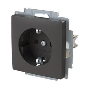 Розетка з з/к 16А та шторкою, ABB, ZONI (чорний матовий), 6620T-A07657 237 2CHT207657A4237 фото