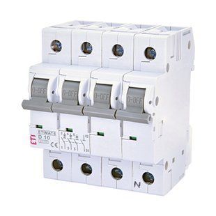 Автоматичний вимикач ETI 3p+N D 10 (6kA) ETIMAT 6 2165514 фото