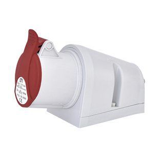 Розетка настінна (силовий роз'єм) EZ-3243 IP44 (32A, 400V, 3P+PE), ETI 4482038 фото