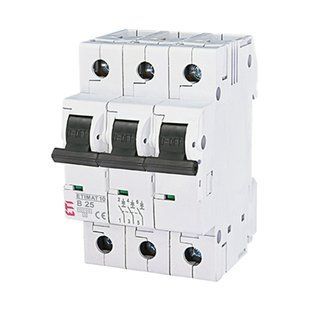 Автоматический выключатель ETI 3p B 25А (10 kA) ETIMAT 10 2125718 фото