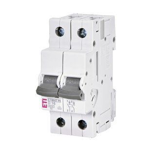 Автоматичний вимикач ETI ETIMAT P6 2p D 16A (6kA) 1900250 фото