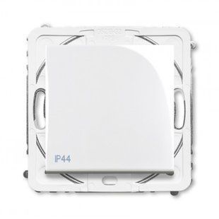 Вимикач без фіксації (кнопка) 1-кл. прохідний IP44 ABB Basic-55 білий 3521B-A89945 94 2CHB218699A4094 фото