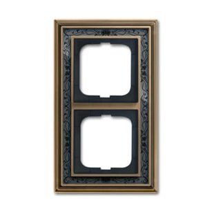 Pамка 2 поста Dynasty, античная латунь/черная роспись 1722-843-500, ABB 2CKA001754A4596 фото
