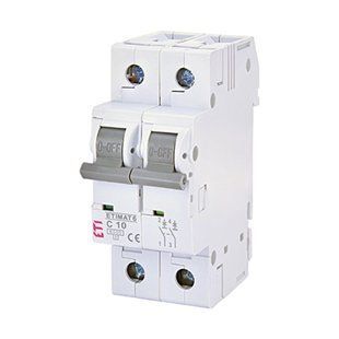 Автоматичний вимикач ETI 2p C 10 (6kA) ETIMAT 6 2143514 фото