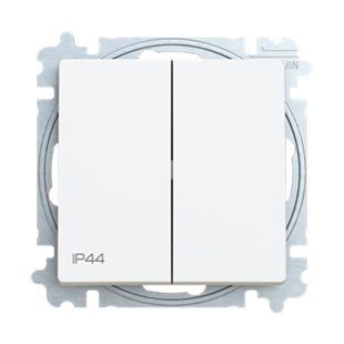 Вимикач 2-ний прохідний IP44, ABB, ZONI (білий матовий), 3559T-A52940 240 2CHT595294A6240 фото