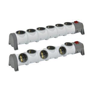 Блок для подовжувача 6-місний EC6-EMP (6x2Р+РЕ, Schuko, пустий, IP20, 16A, 250V), ETI 4481028 фото