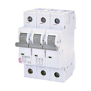 Автоматичний вимикач ETI 3p C 1 (6kA) ETIMAT 6 2145504 фото