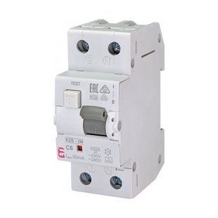 Дифавтомат ETI KZS-2M C 6/0,03 тип A (10kA) KZS-2M 2173221 фото